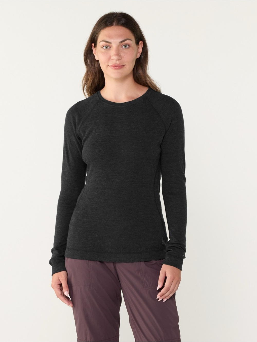 Smartwool Classic Thermal Merino Crew Base Layer Charcoal Heather Women's Sz XL